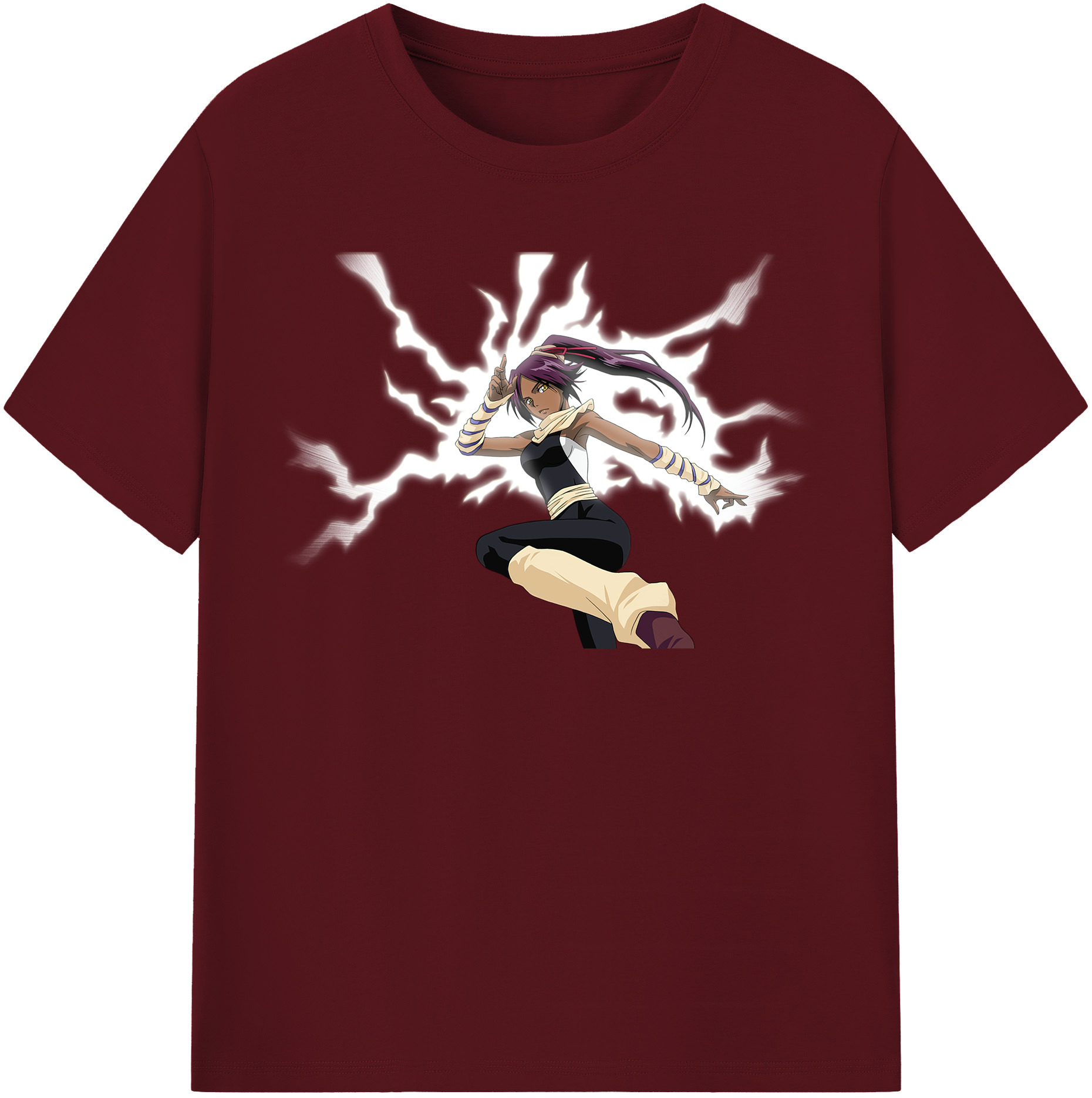 （画像用） ブリーチ 四楓院 夜一（しほういん よるいち） BLEACH Shihouin Yoruichi 綿100％半袖Tシャツ（フロントプリント）
